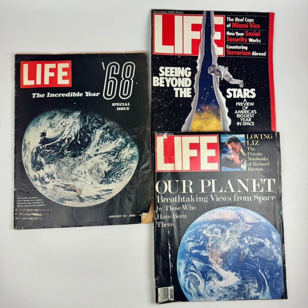 Vintage LIFE Magazine‎ Space Collection 1969 1985 1988 Apollo 8 Earthrise NASA